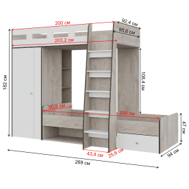 Двухъярусная кровать Акита