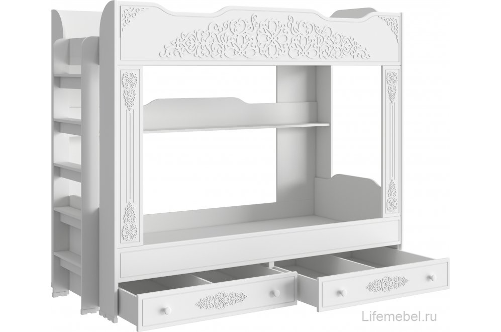 Двухъярусная кровать Ассоль АС-25 белое дерево
