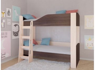 Детская кровать Астра 2 без ящика дуб молочный / дуб шамони