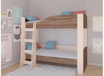 Детская кровать Астра 2 без ящика дуб молочный / орех