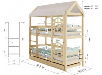 Двухъярусная кровать-домик Юпитер