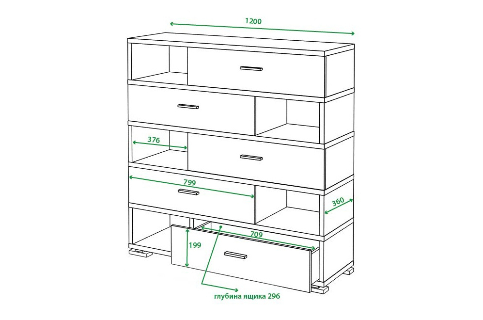 Комод Эланта-40/5 К карамель