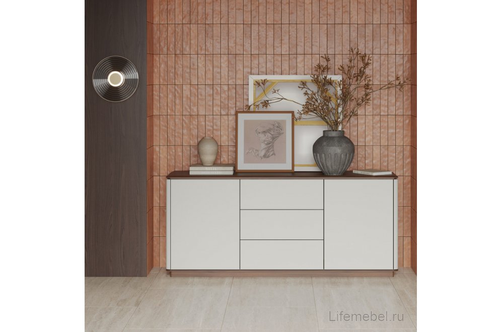 Комод Altea серо-белый / орех