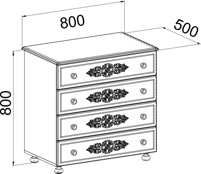 Комод Ассоль АС-5 белое дерево