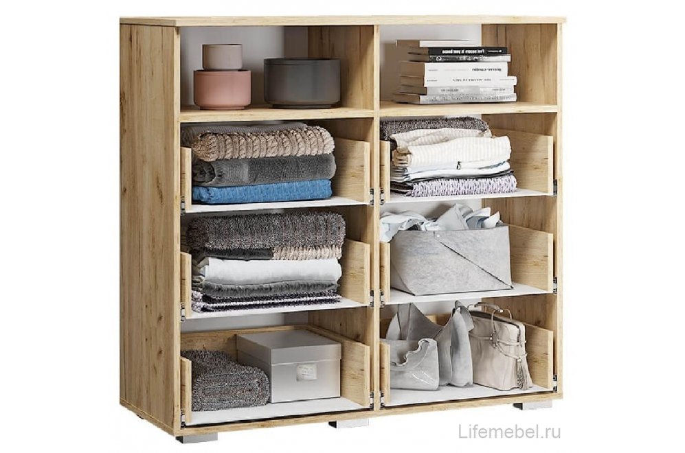 Комод Азаро крафт / белый глянец