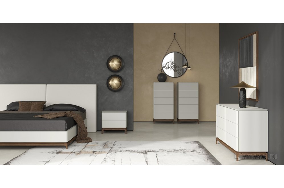 Комод Calpe светло-серый / орех