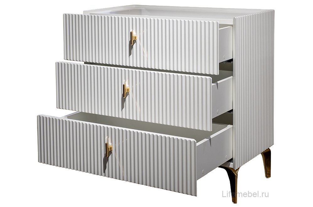 Комод Дори белый / золото