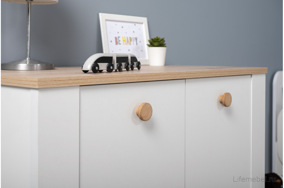 Комод Джастин 16.228.02 белый PE шагрень / дуб белый exclusive OW D4430