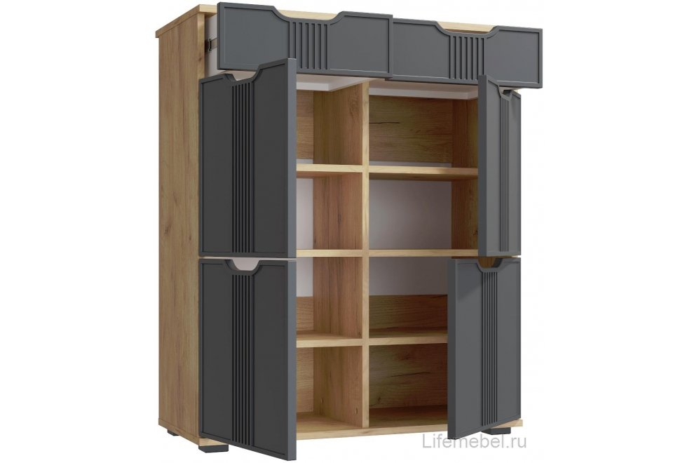 Комод Эмилия ЭЛ-20 дуб крафт золотой / графит