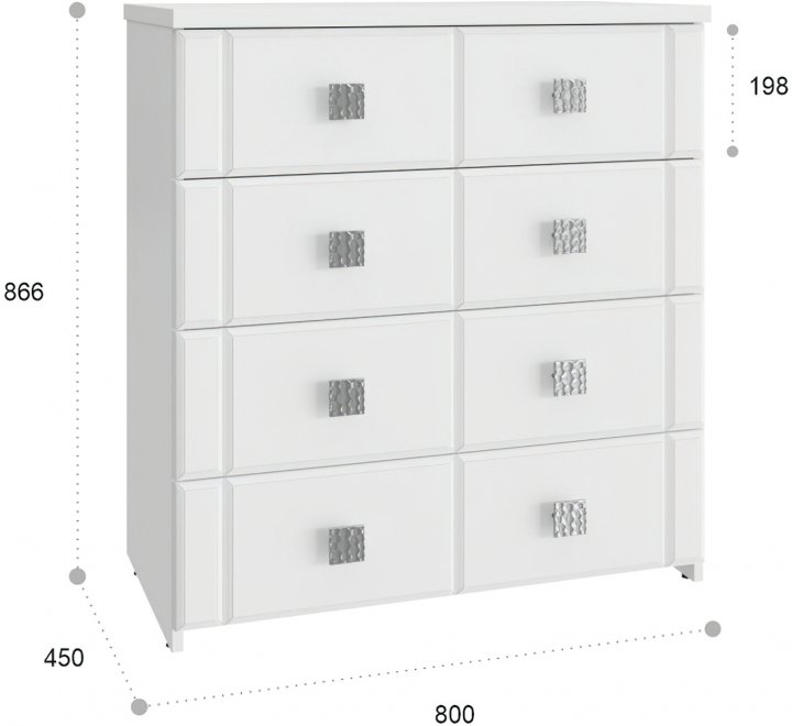 Комод Изабель ИЗ-50К белое дерево