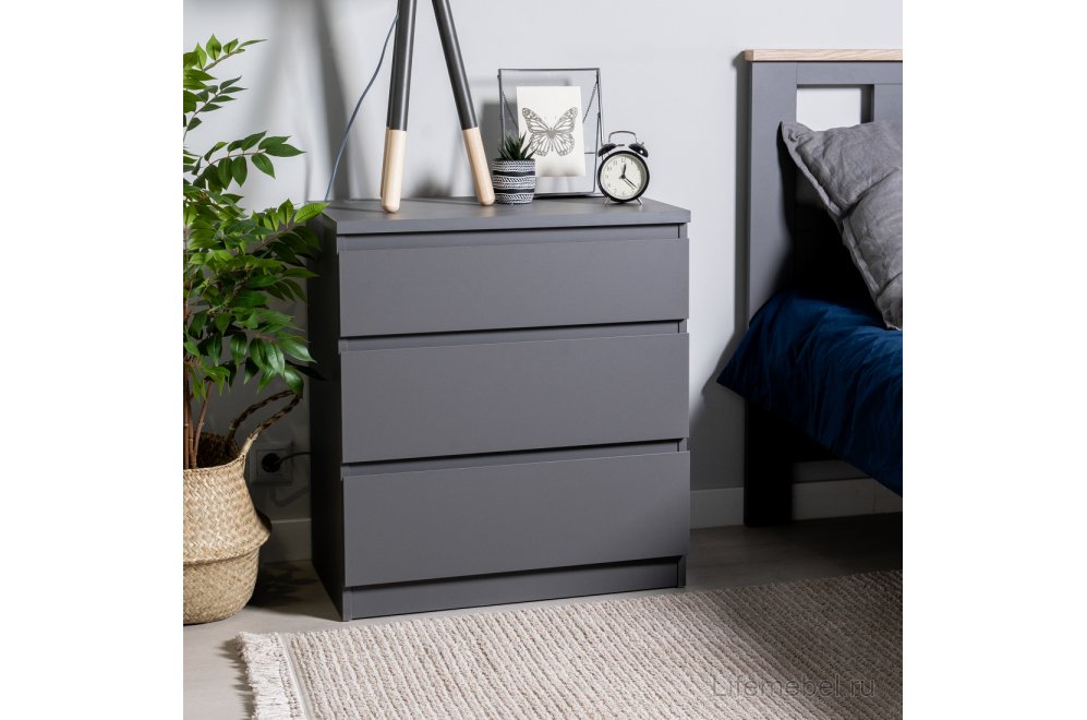 Комод Кастор 3 ящика серый
