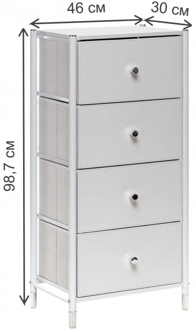 Комод Хайди 4 ящика белый