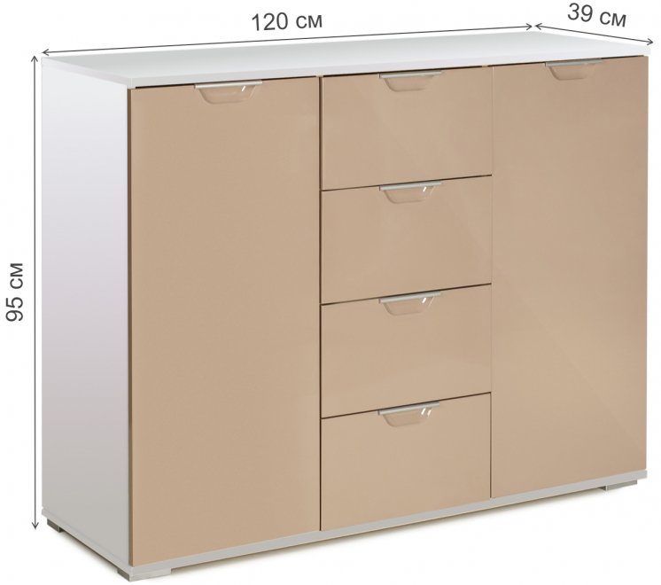 Комод Кронос белый / мокко