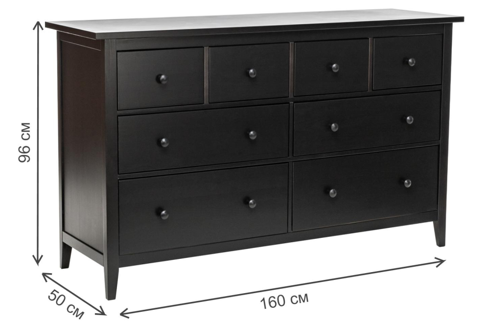 Комод Leset Мира 08 черный