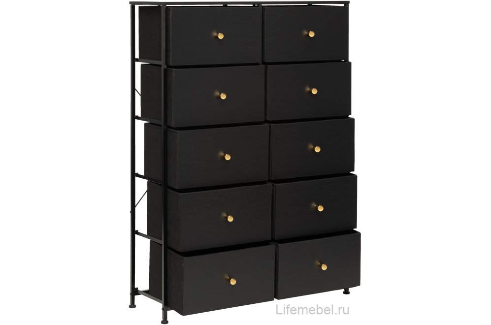 Комод Линкс 10 ящиков черный