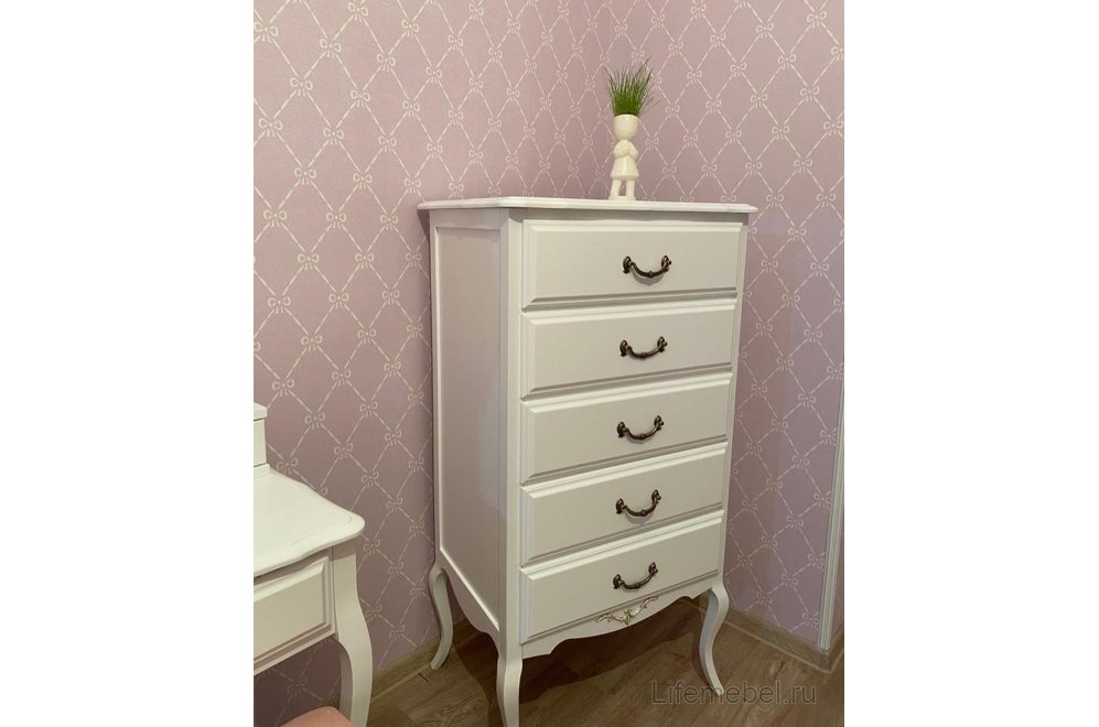 Комод Малонн Ави белый 5 ящиков