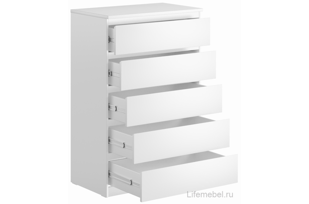 Комод Мальта 5 ящиков белый