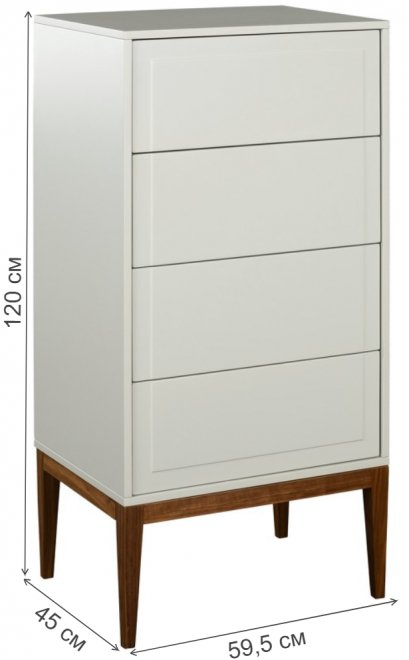 Комод Marbella MDI.CHD.MRB.54 шпон ореха / матовый лак RAL9002