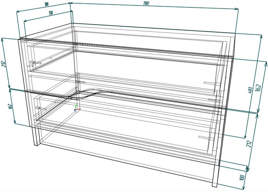 Комод Мебелеф - 47 белый / белый / красный глянец