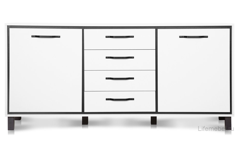 Комод Мельбурн 1409.М2 белый / черный