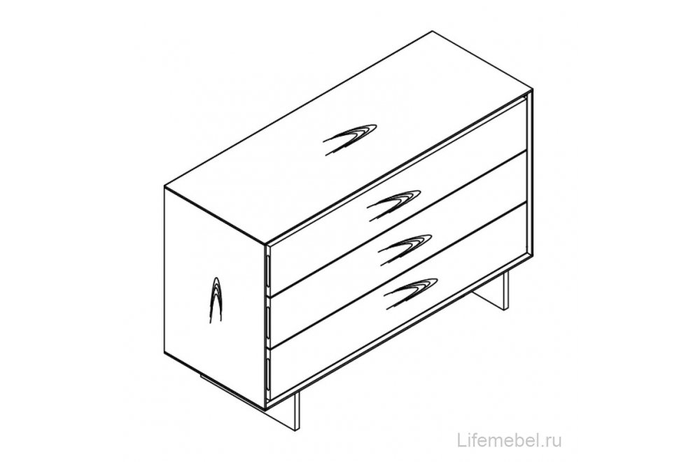 Комод Miramar тёмно-красный / черный