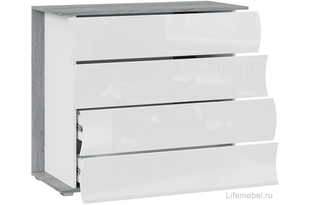 Комод Миранда дуб гамильтон / белый глянец