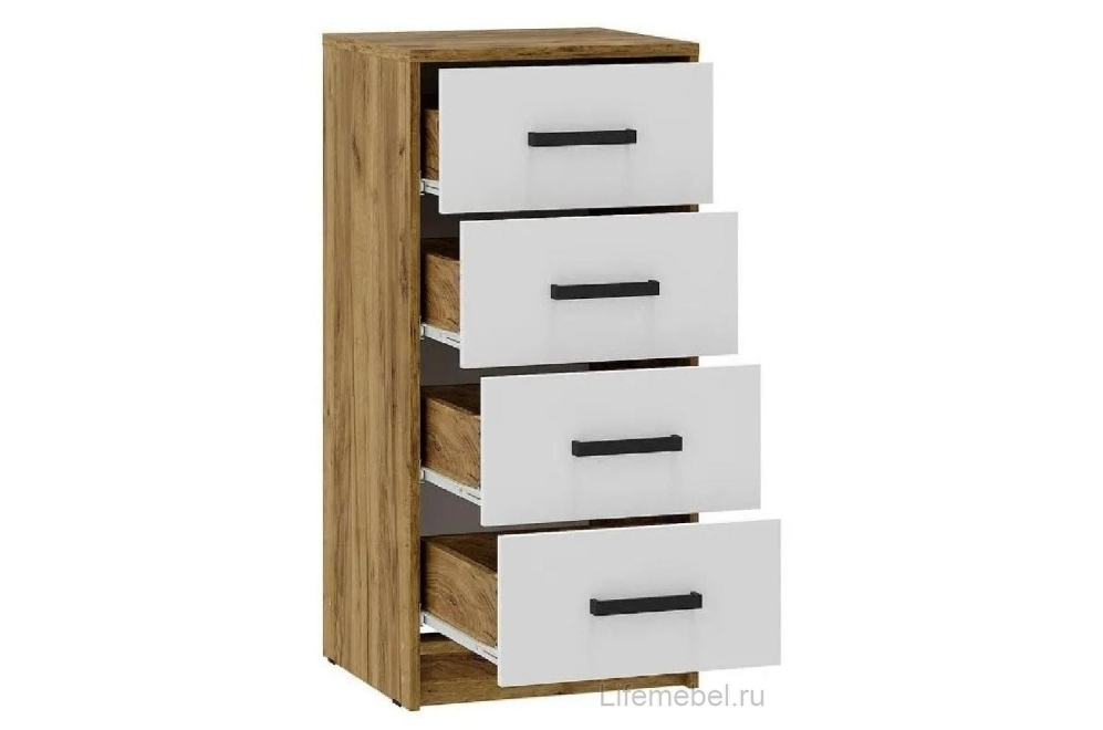 Комод Мия КМ-02 крафт / белый