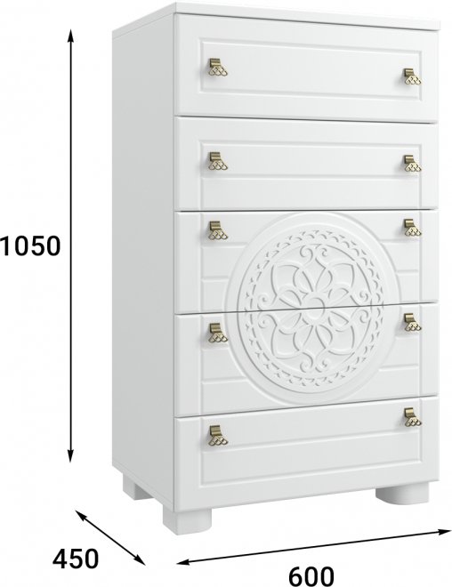 Комод Монблан МБ-35К белое дерево