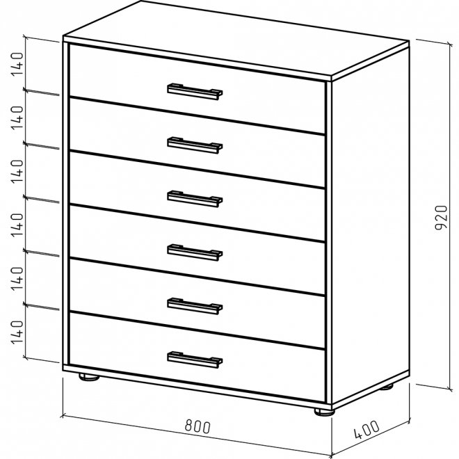 Комод Остин-8 дуб сонома