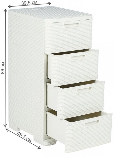 Комод Плетенка белый