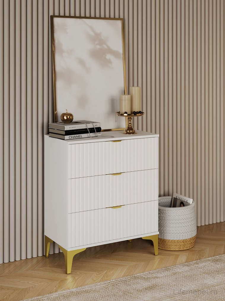Комод ridberg andre 3Я белый / золото