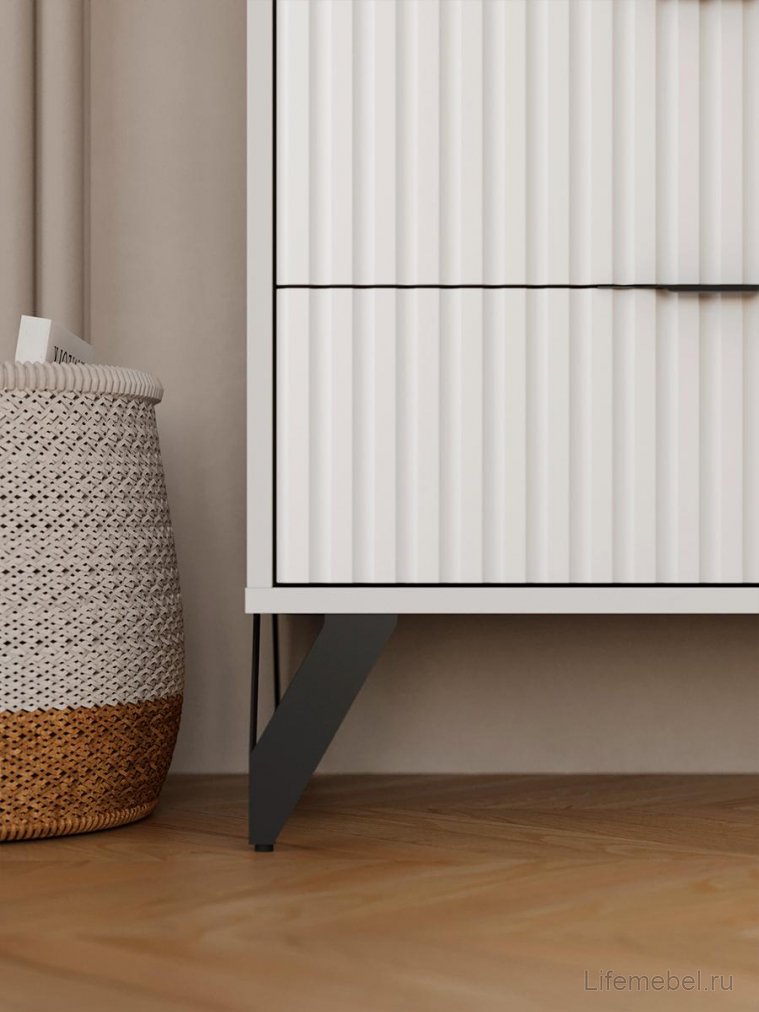 Комод ridberg lugano 6Я белый / черный