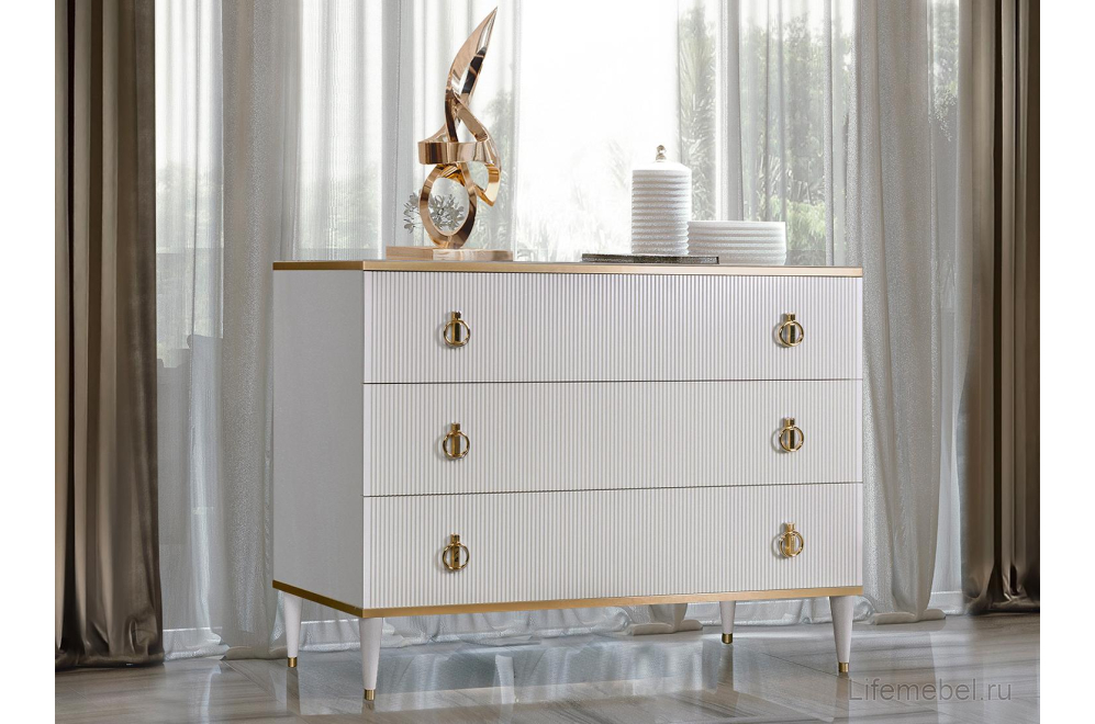 Комод Rimini Solo 1S белый / золото