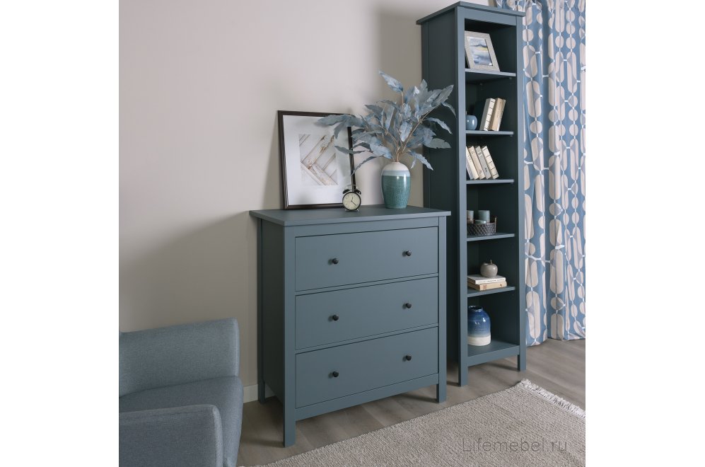 Комод Сага 3 ящика бирюзовый
