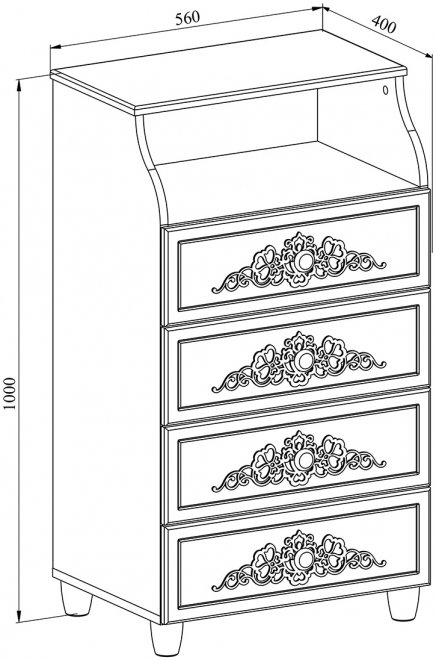 Комод Соня Премиум СО-5К ясень патина