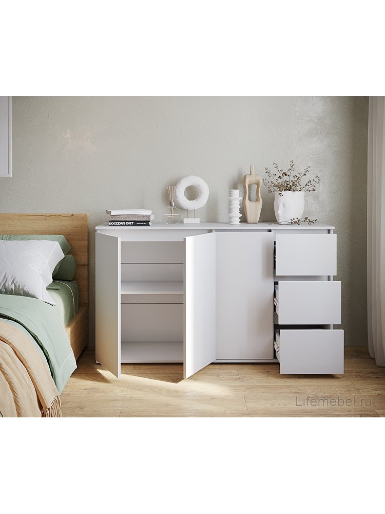 Комод Сура 1504 белый ЛДСП