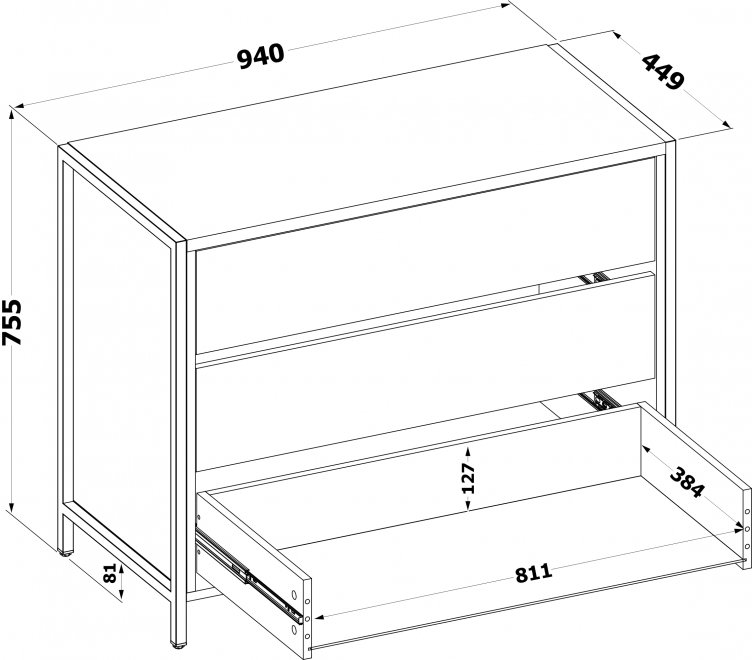 Комод Т-401 лдсп бетон