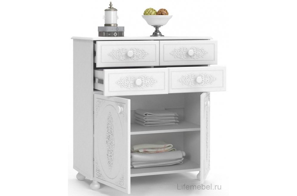 Комод Ассоль АС-18 белое дерево