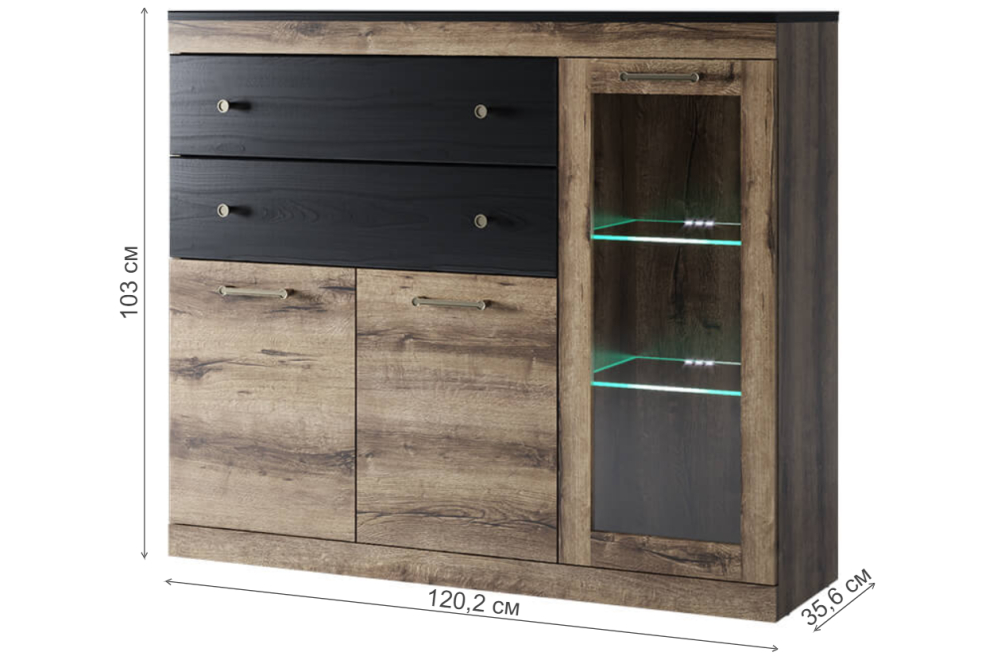 Комод Джаггер 1V2D2S дуб монастырский