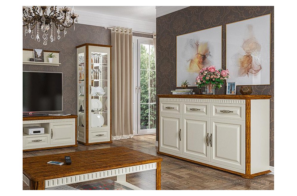 Комод Марсель МН-126-15 крем / крем / дуб кантри