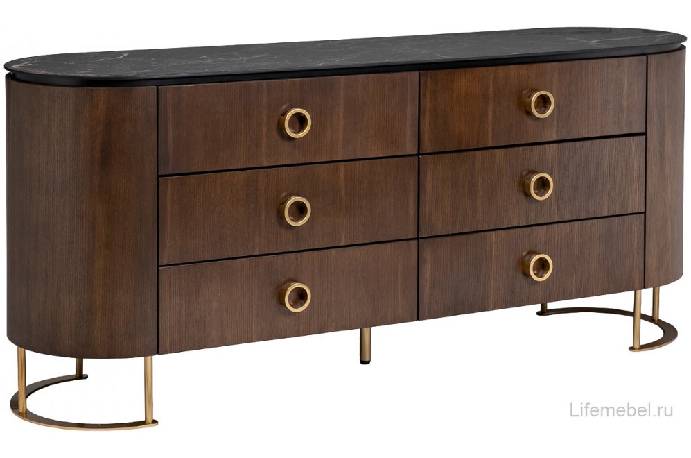 Комод Уэйн черный / темный орех