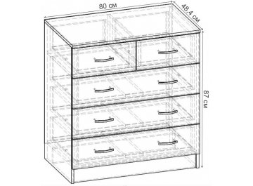 Комод Уют-2.3 К.055.800-01