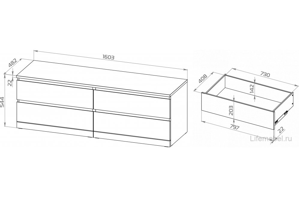 Комод Варма Прайм 4Д белый