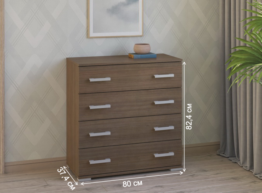 Комод Вента-95 4-80 ясень темный