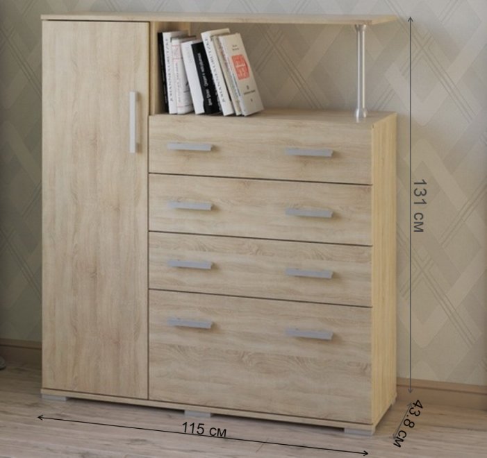 Комод Вента-9 дуб сонома левый