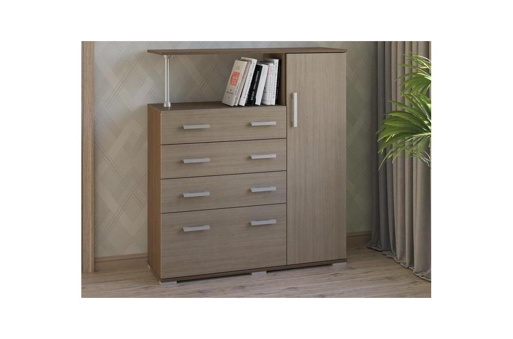 Комод Вента-9 ясень темный / ясень светлый правый