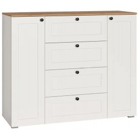 Комод Остин белый PE шагрень / дуб вотан 065 R