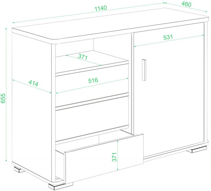 Комод ТБ-45 НБЕ нельсон / белый