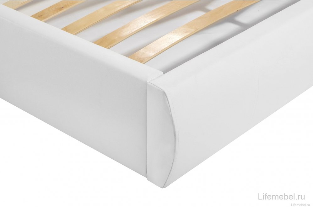 Двуспальная кровать Афродита-2 180x200 экокожа белая