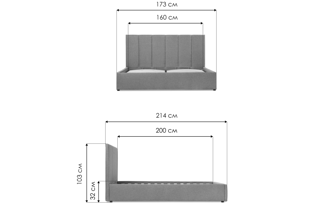 Двуспальная кровать Афродита-3 160х200 с ПМ голубой велюр bingo slate